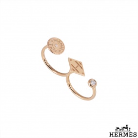 Hermés Rose Gold Gambade Double Ring Hermés Rose Gold Gambade Double Ring